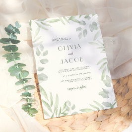 Convite Tema de Jardim Botânico Minimalista para Casamento