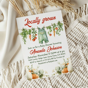 Convite Tema de Jardim de Clothesline Chá de fraldas culti