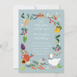 Convite Tema de Jardim do Ganso de Um Bobo Aniversário