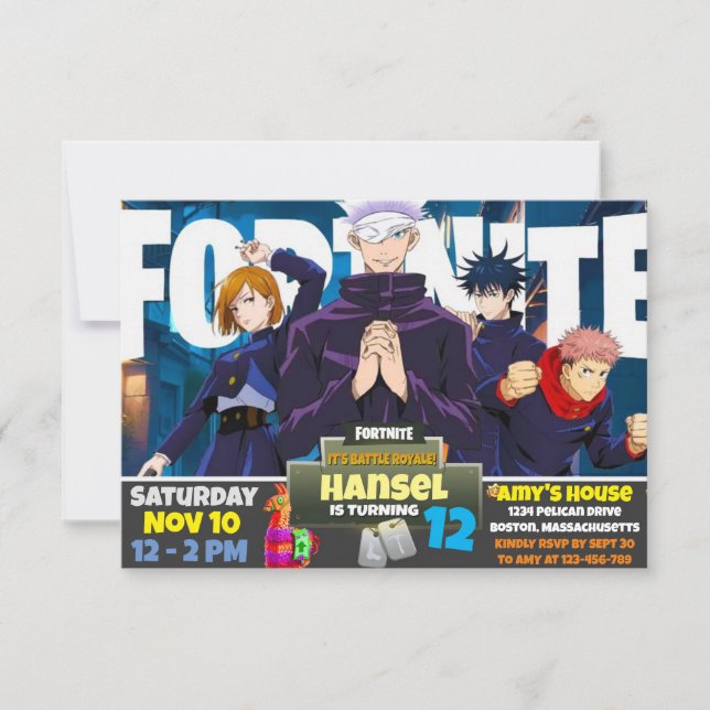 Convite tema de jogo (Frente)