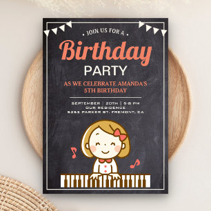 Convite Tema de Música Infantil Festa de Aniversário Menin