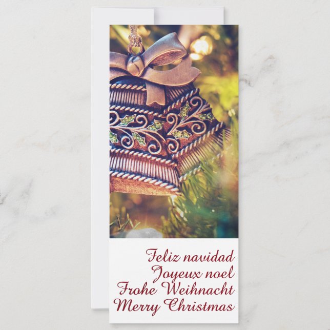 Convite Tema de Natal com dois sinos (Frente)