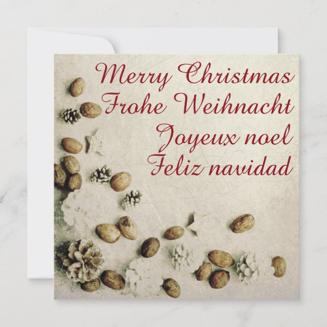 Convite Tema de Natal com nozes... (Frente)