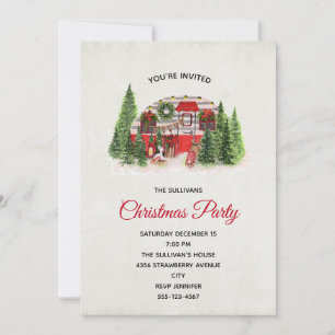 Convite Tema de Natal Fora de Casa com Trailer Camper