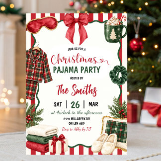 Convite Tema de Natal Spa Pijama Festa de Natal
