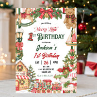Tema de Neve de Natal Merry Little Primeiro Aniver