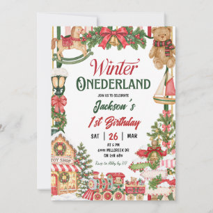 Convite Tema de Neve de Natal Winter ONEDERLAND Aniversári