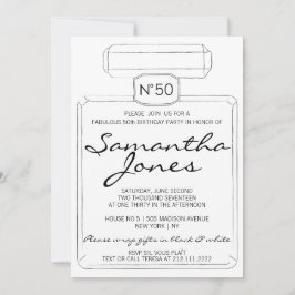Convite Tema de PARIS Preto e Branco FABULOSO 50º Aniversá