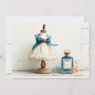 Convite Tema de Perfume Azul para 1º Aniversário Couture