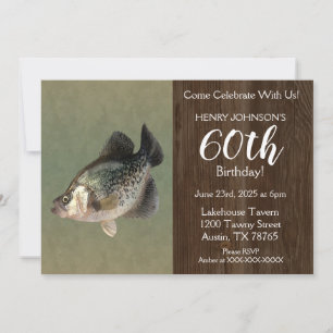 Convite Tema de Pesca de Crappie 60ª Festa de aniversário