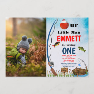 Convite Tema De Pesca Enguia Peixe 1rua Qualquer Aniversár