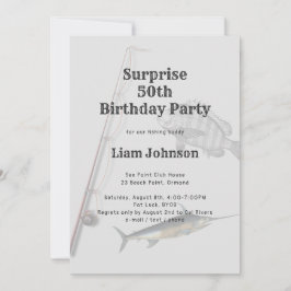 Convite Tema de Pesca Festa de aniversário Adulta Masculin