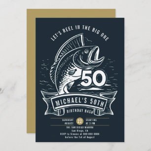 Convite Tema de pesca Homens Marinhos do Grande Baixo do 5