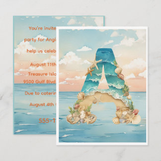 Convite Tema de Praia Primeiro Aniversário Download Digita