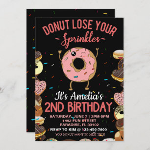 Convite Tema de Rosquinha segundo aniversário com dois ano