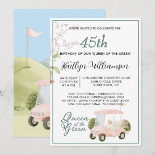 Convite tema de senhora golfista para festa de 45