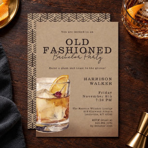 Convite Tema de uísque Despedida de Solteiro Old Fashioned