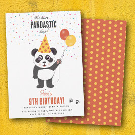 Convite Tema de Urso Panda Fofo Kawaii para Aniversário de
