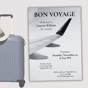 Convite Tema de Viagem de Aposentadoria Avião Moderno Boa