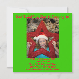 Convite Tema do aniversário do Natal em julho