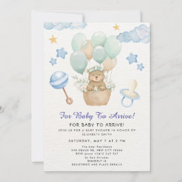 Convite Tema do Balão de Urso Teddy Fofo