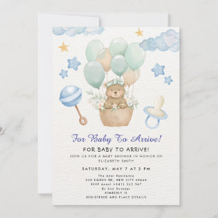 Convite Tema do Balão de Urso Teddy Fofo