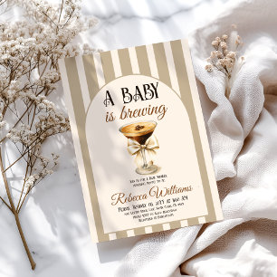 Convite Tema do café O bebê está criando Chá de fraldas de