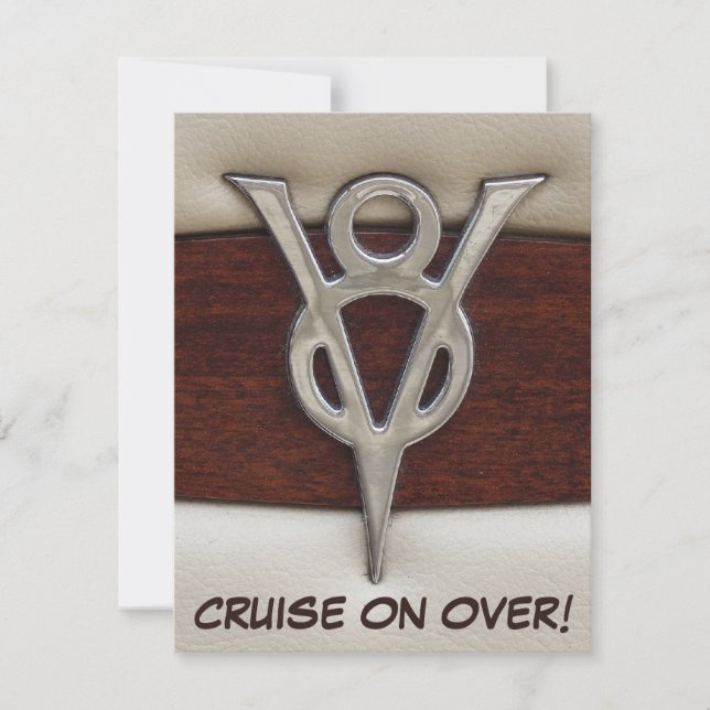 Convite Tema do carro do emblema do cromo de V8 do (Frente)
