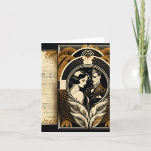 Convite Tema do casamento Art Deco