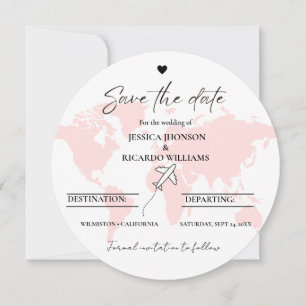 Convite Tema do casamento do viagem do Monograma salvar a