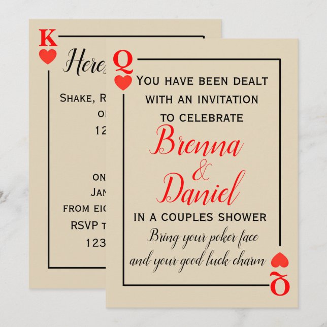 Convite Tema do casino (Frente/Verso)