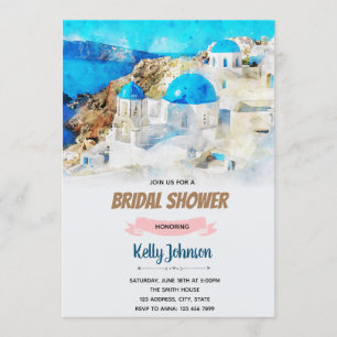 Convite Tema do chá de casamento Santorini