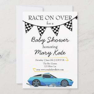 Convite Tema do Chá de fraldas do Carro Race