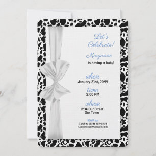 Convite Tema do cowboy Ocidental Chá de fraldas Azul