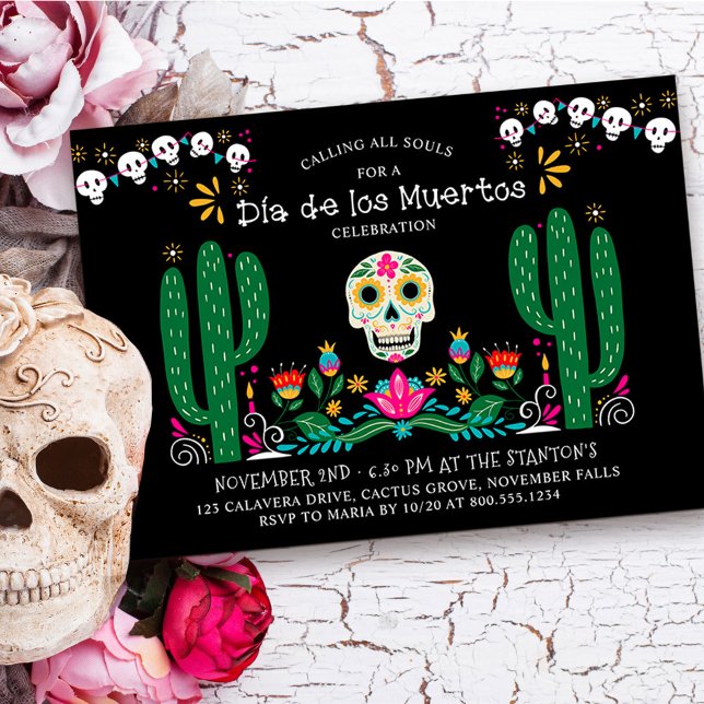Convite Tema do Dia de los Muertos (Day of the Dead Celebration Invitation from my Dia de los Muertos collection
)