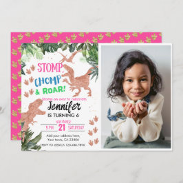 Convite Tema do Dinossauro T-Rex