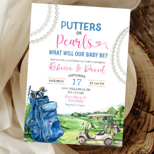 Convite Tema do Golfe Putters ou Pearls - Partido da Reven