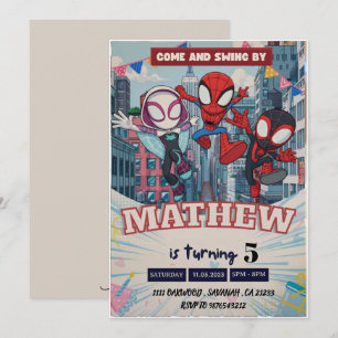 Convite Tema do Homem-Aranha Aniversário Super-herói Festa
