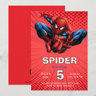 Convite Tema do Homem-Aranha Aniversário Super-herói Festa