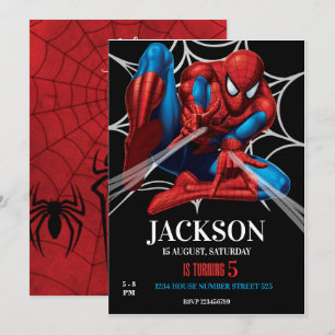 Convite Tema do Homem-Aranha Aniversário Super-herói Festa