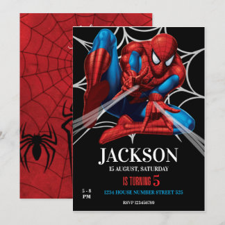 Convite Tema do Homem-Aranha Aniversário Super-herói Festa