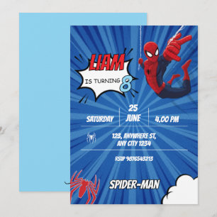 Convite Tema do Homem-Aranha Aniversário Super-herói Festa