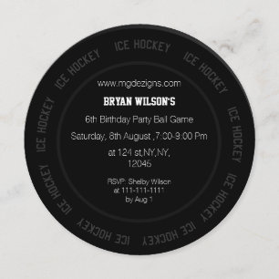 Convite Tema do hóquei em gelo