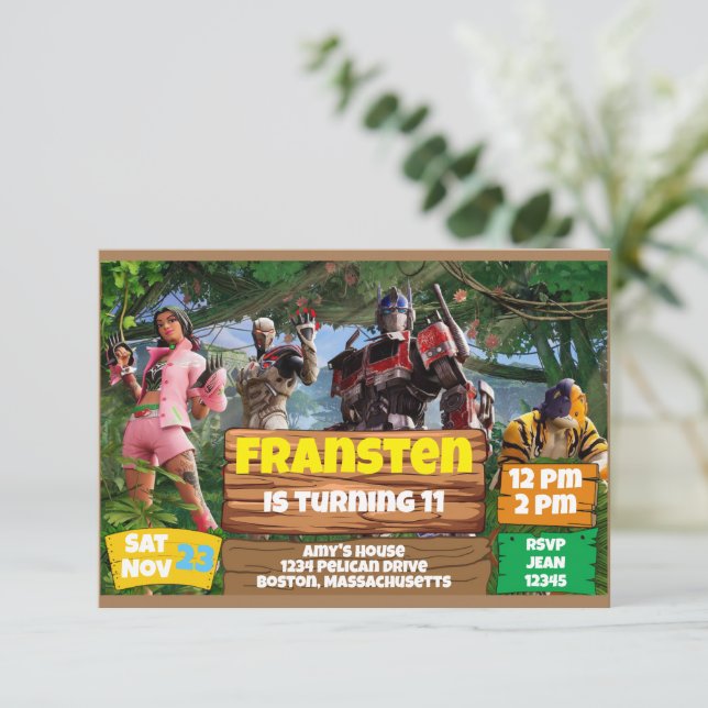 Convite Tema do jogo (Em pé/Frente)