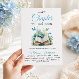 Convite Tema do Livro do Menino Azul Floral Novo Capítulo