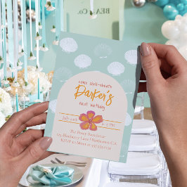 Convite Tema do Partido Costeiro da Praia "Shell-Ebration"