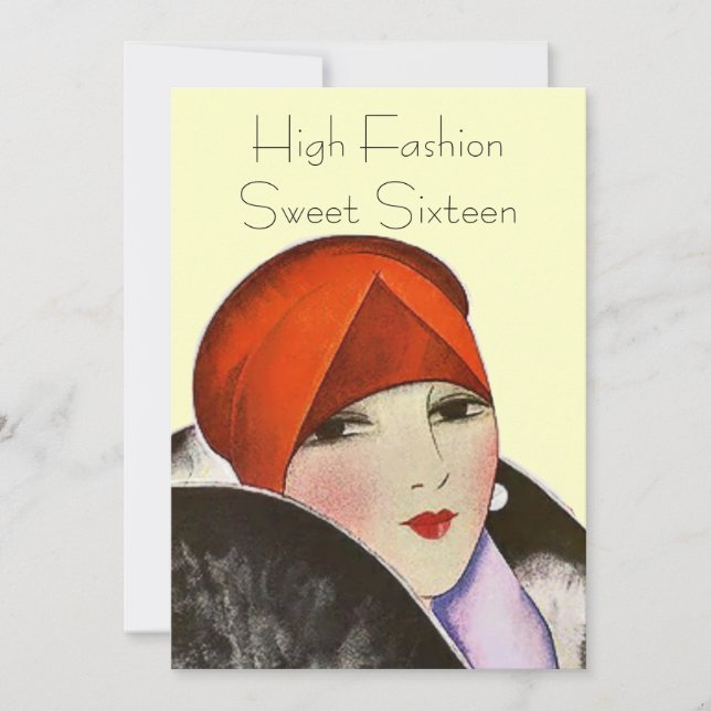 Convite Tema do partido do doce dezesseis da forma alta (Frente)