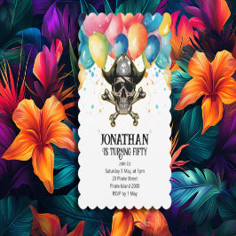 Convite Tema do partido Pirata de Balões Crianças