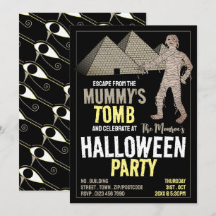 Convite Tema do Túmulo da Mamãe, Festa de Halloween da Sal