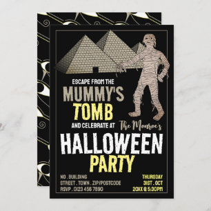 Convite Tema do Túmulo da Mamãe, Festa de Halloween da Sal